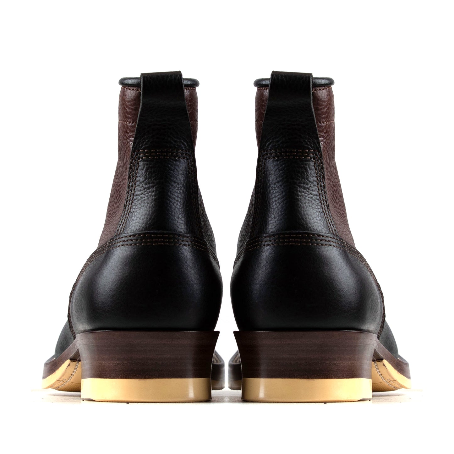 Monkey boots - Brown/Black Grain Bull Hide - xbxs®boots factory