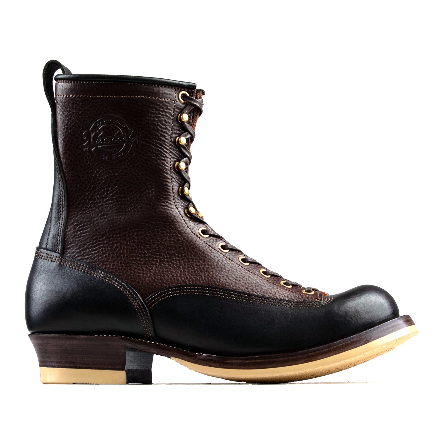 Monkey Boots 12 Eyelets - Brown/Black Bull Hide - xbxs®boots factory