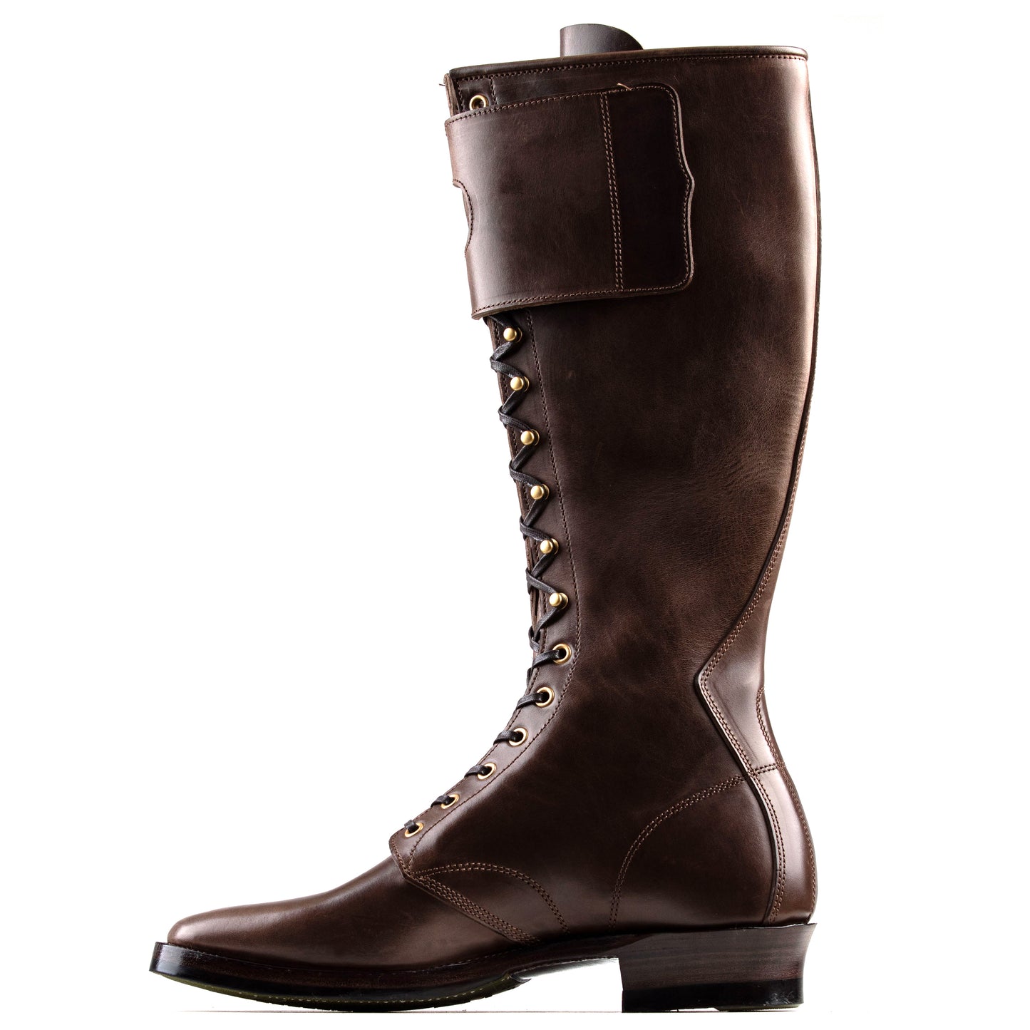 Stringer Boots 17 Eyelets - Brown San Gimignano Horsebutt - xbxs®boots factory