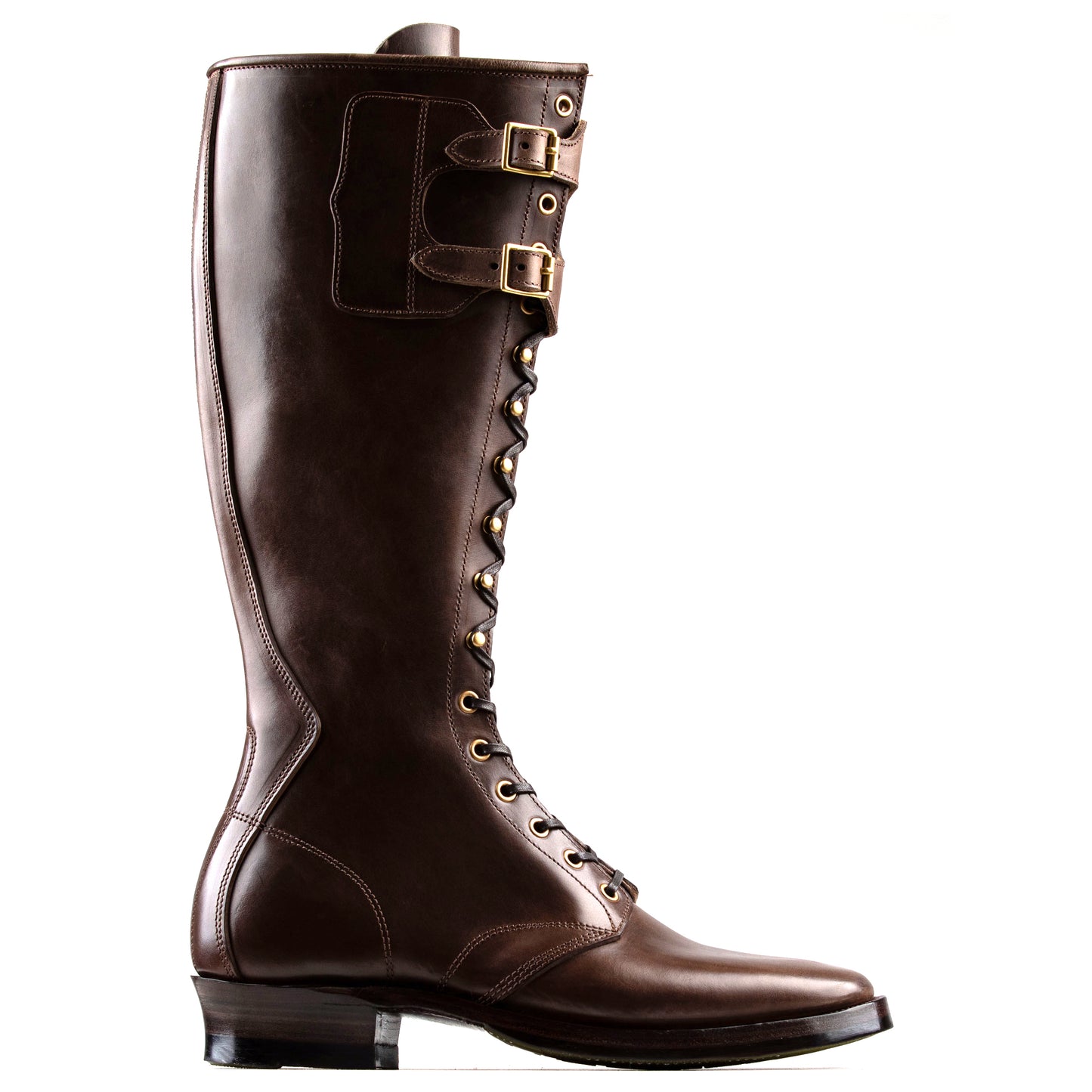Stringer Boots 17 Eyelets - Brown San Gimignano Horsebutt - xbxs®boots factory