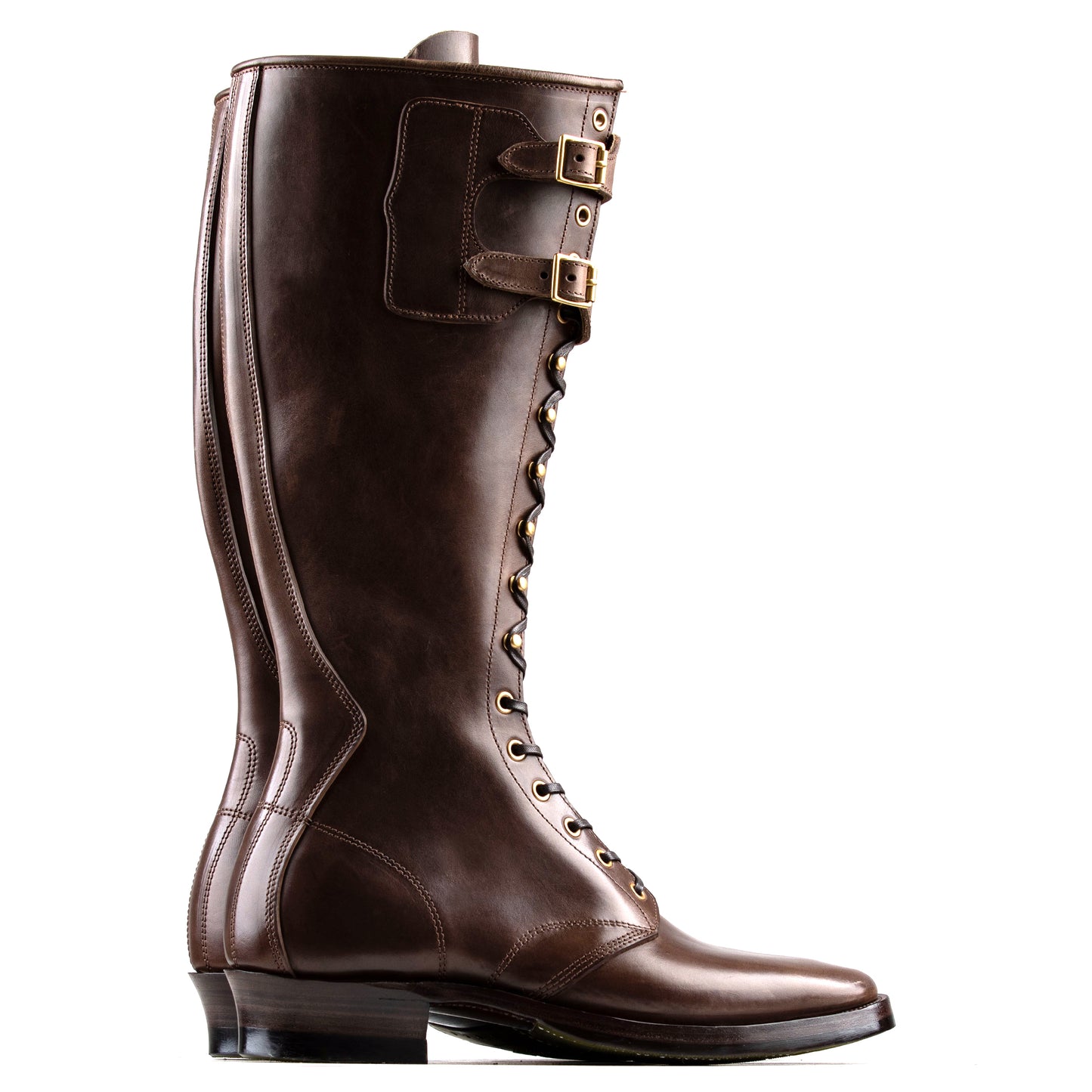 Stringer Boots 17 Eyelets - Brown San Gimignano Horsebutt - xbxs®boots factory