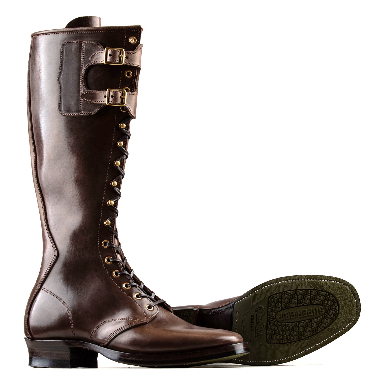 Stringer Boots 17 Eyelets - Brown San Gimignano Horsebutt - xbxs®boots factory