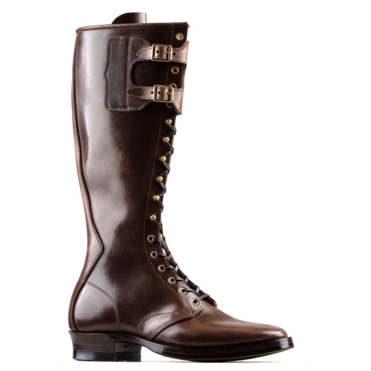 Stringer Boots 17 Eyelets - Brown San Gimignano Horsebutt - xbxs®boots factory
