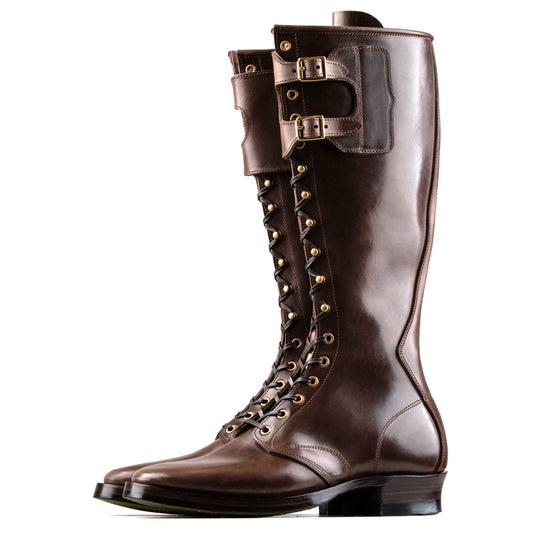 Stringer Boots 17 Eyelets - Brown San Gimignano Horsebutt - xbxs®boots factory