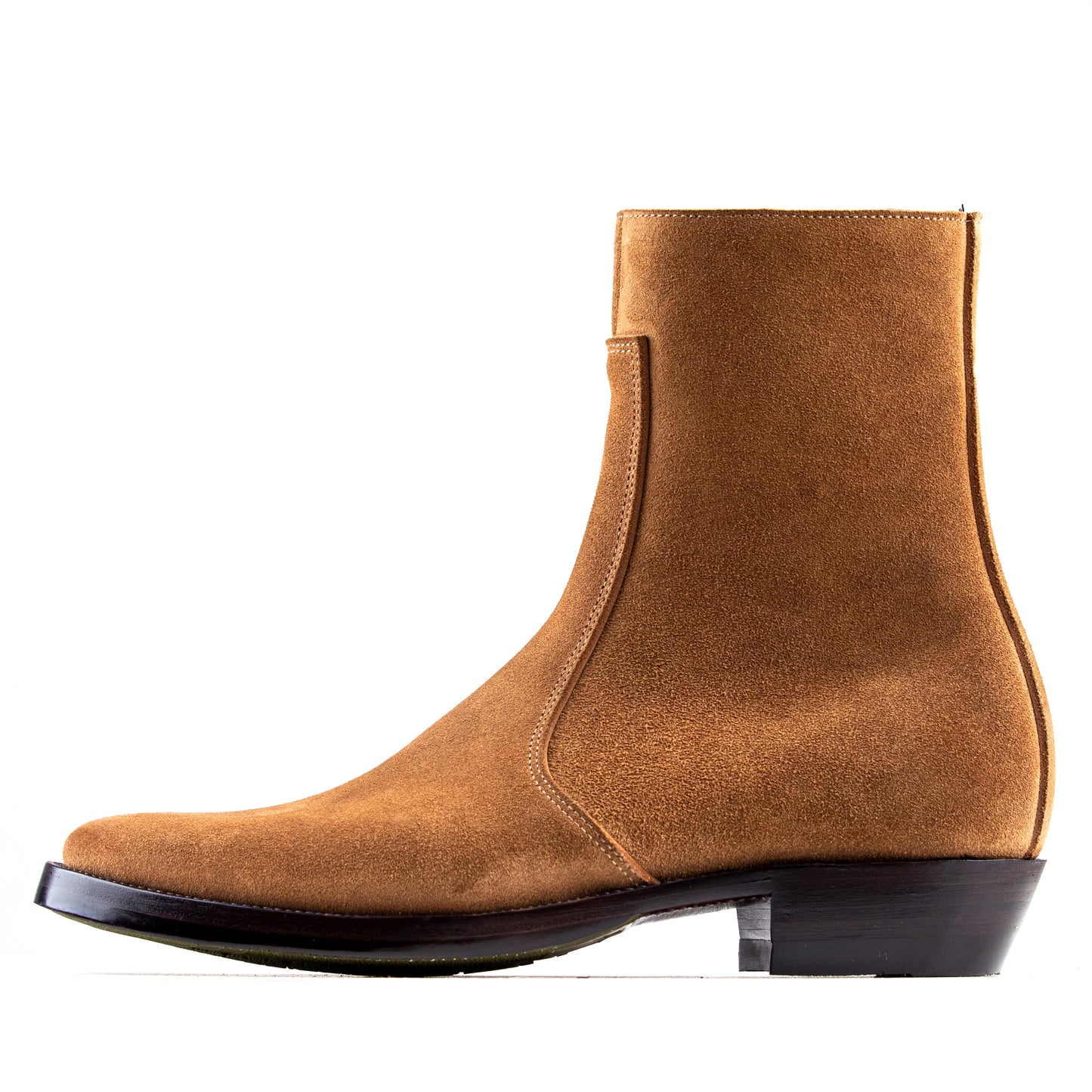 Side Zip Boots 8"- Tan Bull Hide Reverse - xbxs®boots factory