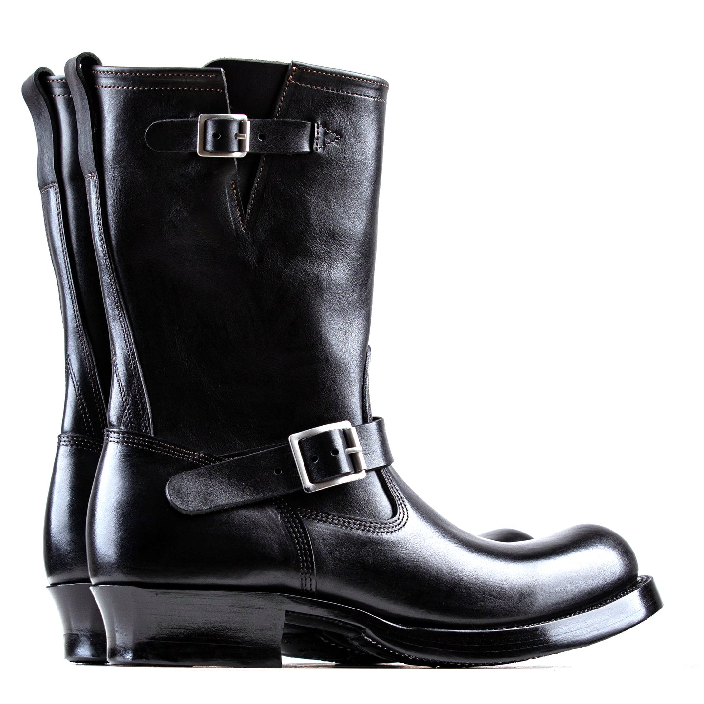 Engineer Boots 10" - Black Bull Hide - xbxs®boots factory