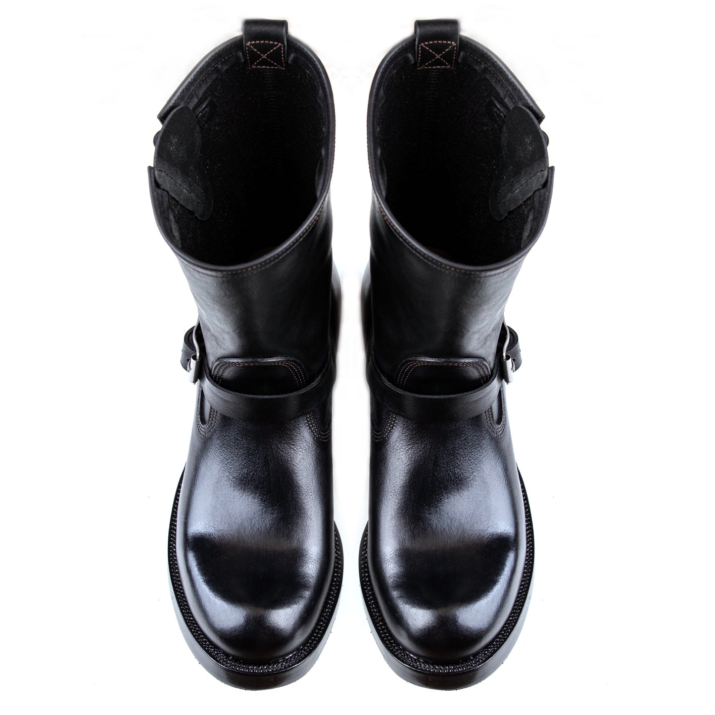Engineer Boots 10" - Black Bull Hide - xbxs®boots factory