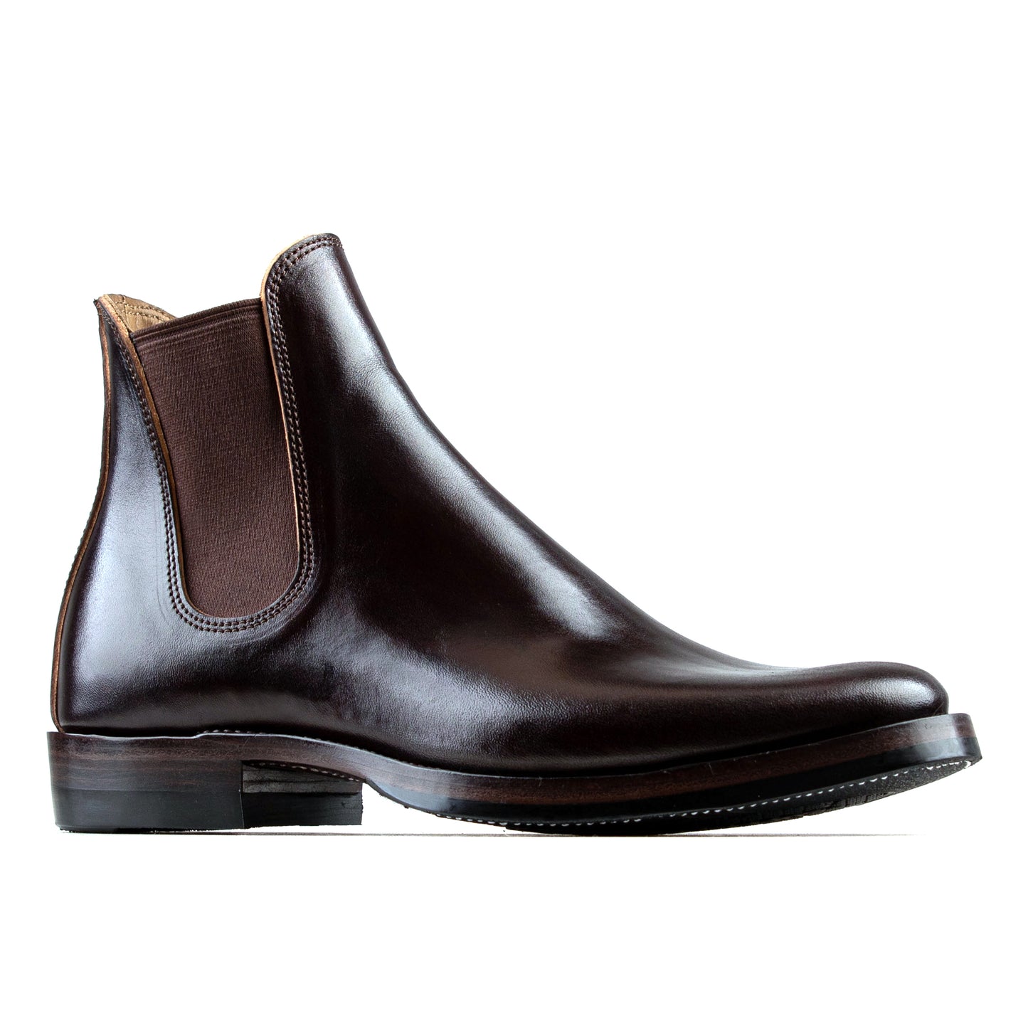 WholeCut Chelsea Boots -Hand Dyed Black/Brown Horsebutt TPR - xbxs®boots factory