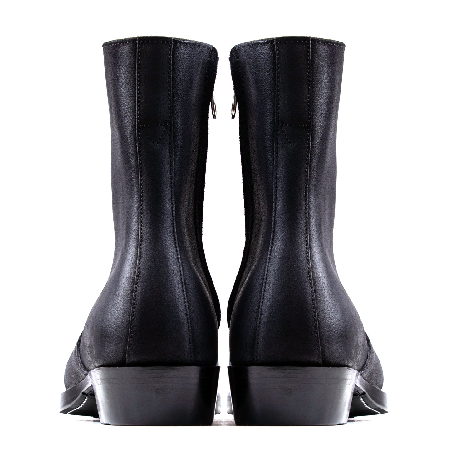 Side Zip Boots 8"- Waxed Bull Hide Reverse - xbxs®boots factory