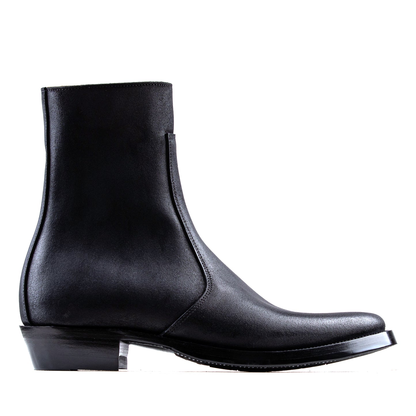 Side Zip Boots 8"- Waxed Bull Hide Reverse - xbxs®boots factory