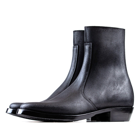 Side Zip Boots 8"- Waxed Bull Hide Reverse - xbxs®boots factory