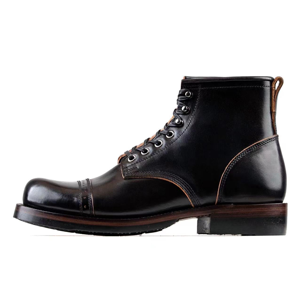 Paratroop Boots - Black Horsebutt TPR - xbxs®boots factory