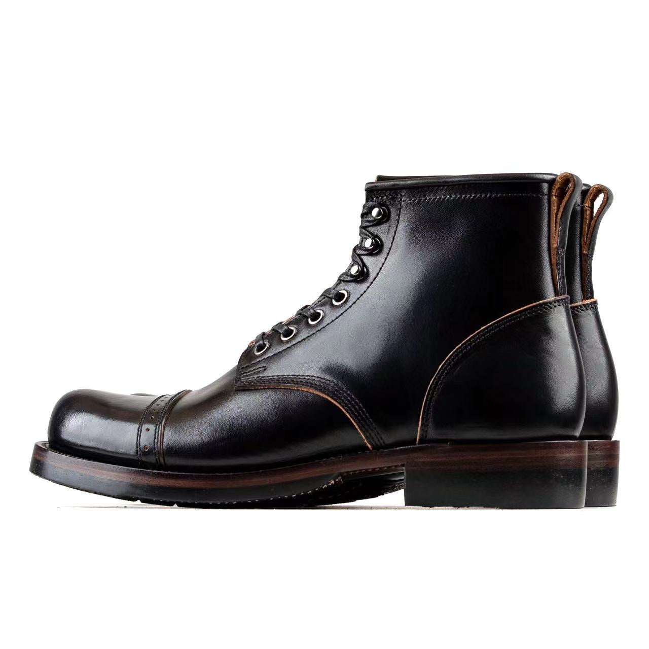 Paratroop Boots - Black Horsebutt TPR - xbxs®boots factory