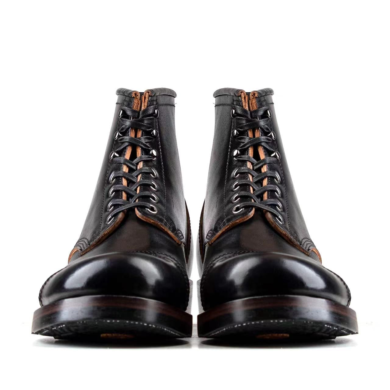Paratroop Boots - Black Horsebutt TPR - xbxs®boots factory