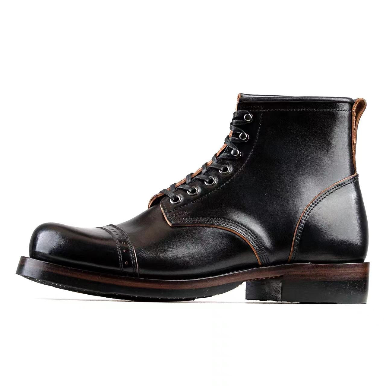 Paratroop Boots - Black Horsebutt TPR - xbxs®boots factory