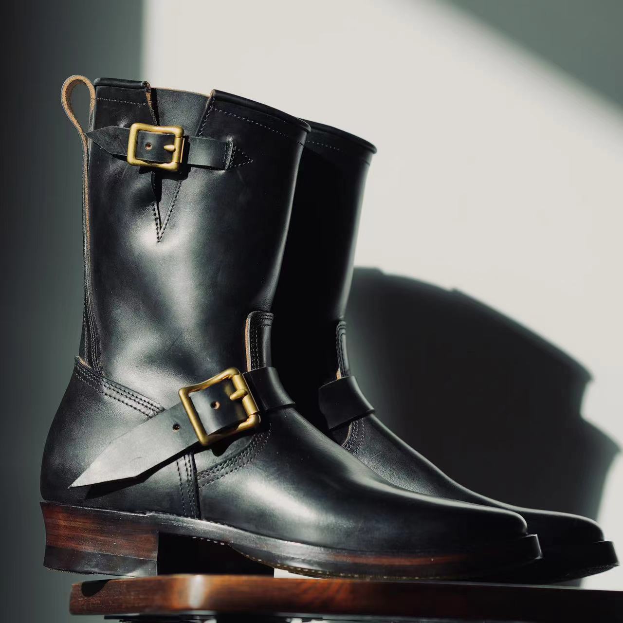 Engineer Boots 10" - Hand Dyed Black Nubuck - xbxs®boots factory