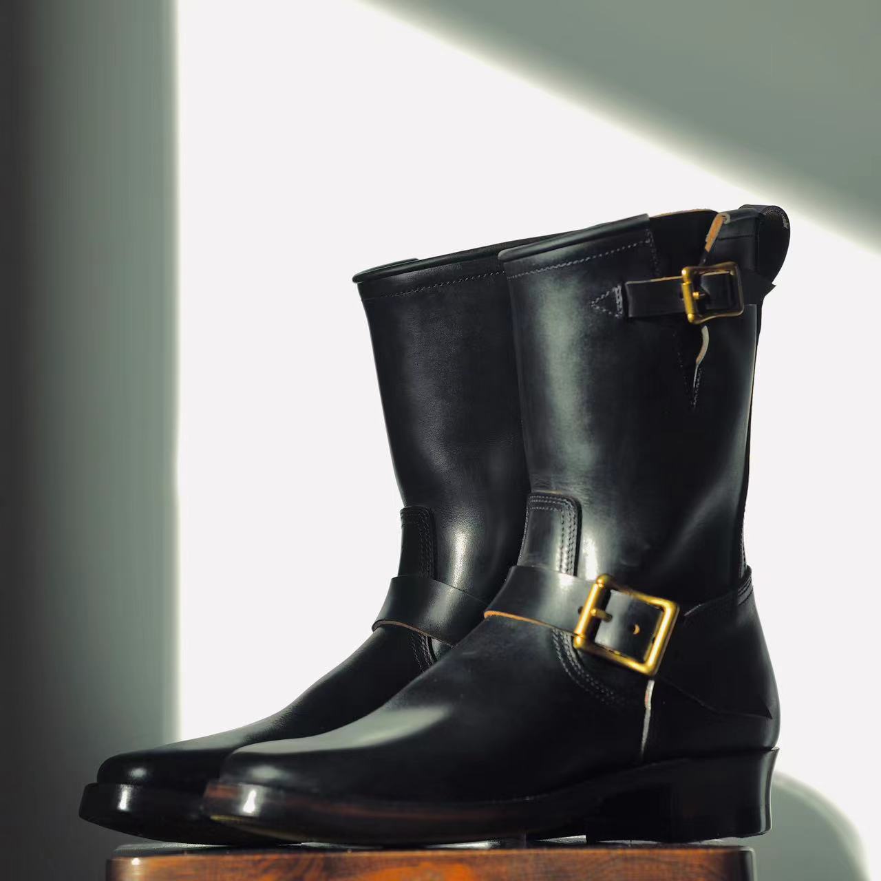 Engineer Boots 10" - Hand Dyed Black Nubuck - xbxs®boots factory