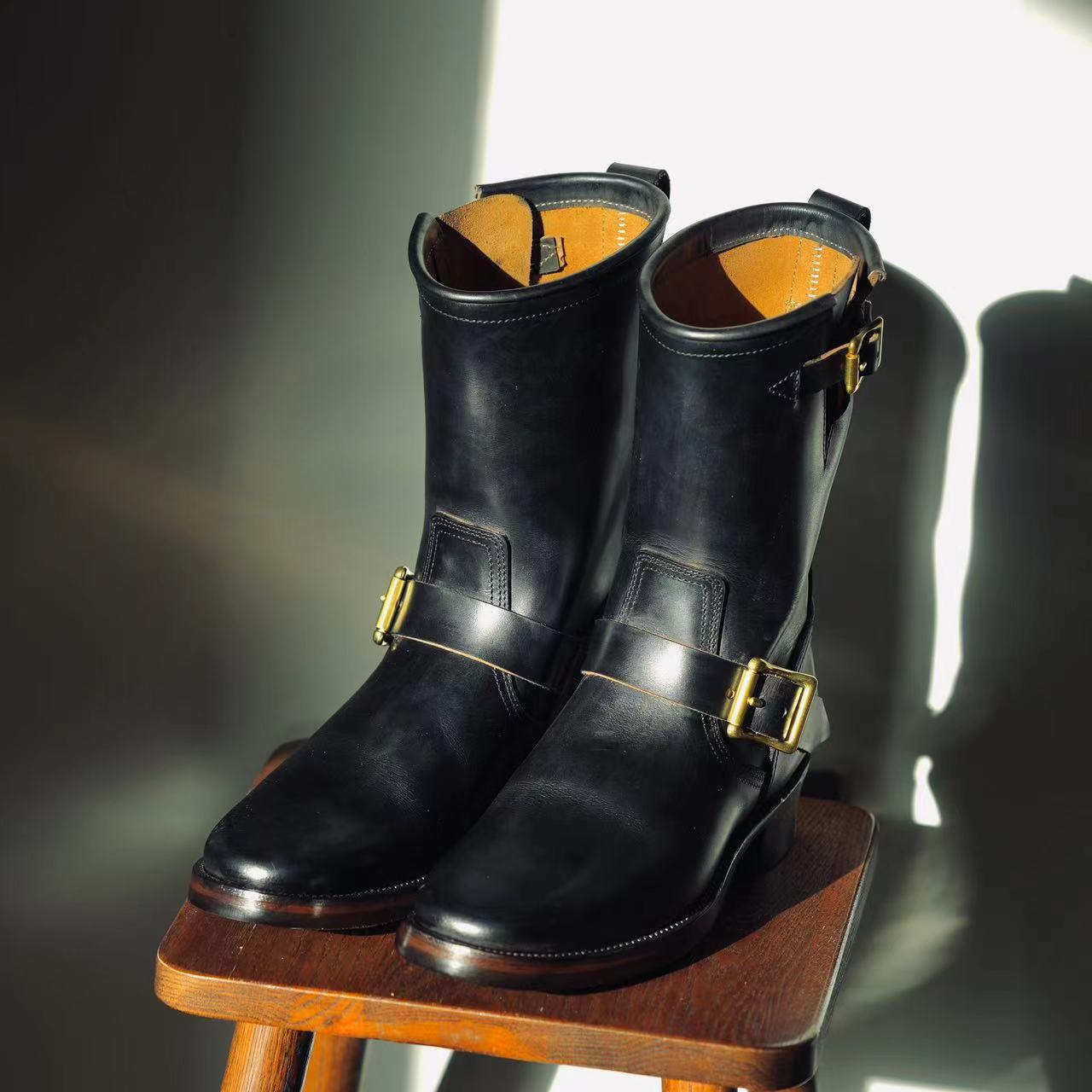 Engineer Boots 10" - Hand Dyed Black Nubuck - xbxs®boots factory
