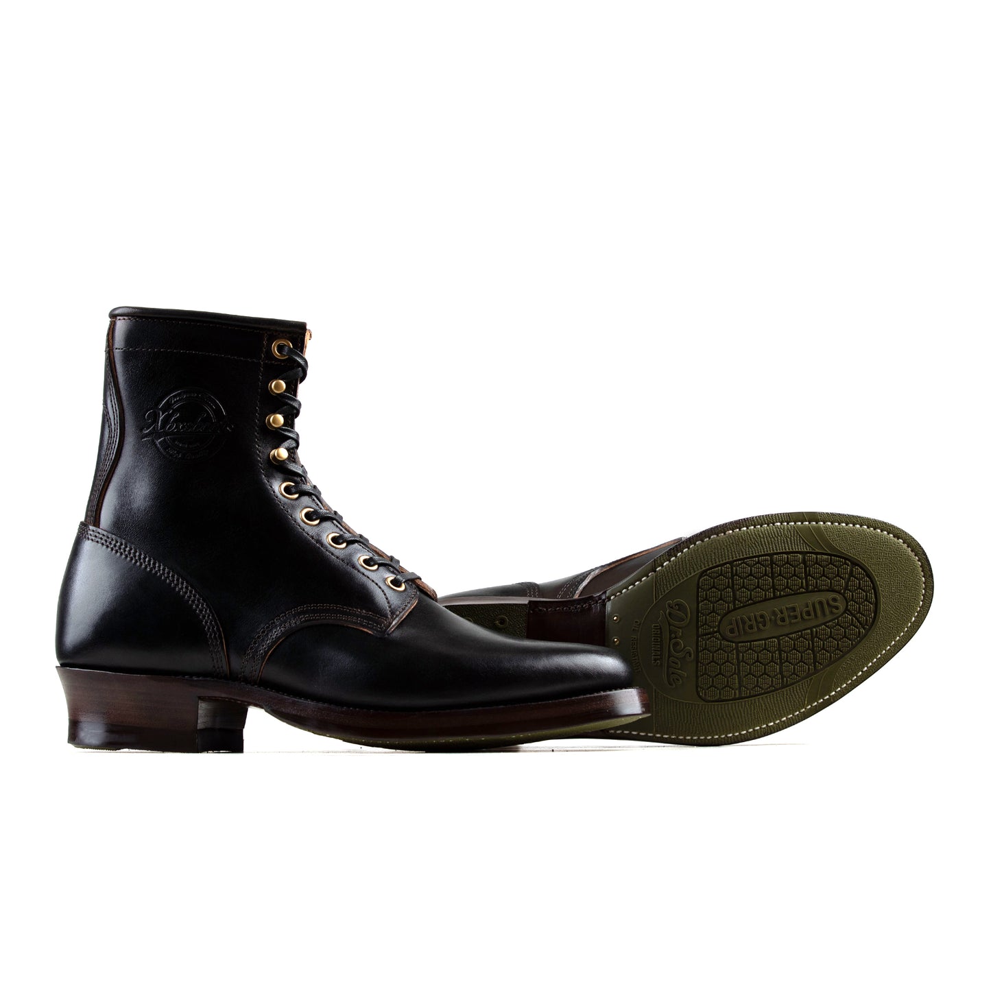 Rural Dog Woodcutting boots - Hand Dyed Black Horsebutt TPR - xbxs®boots factory