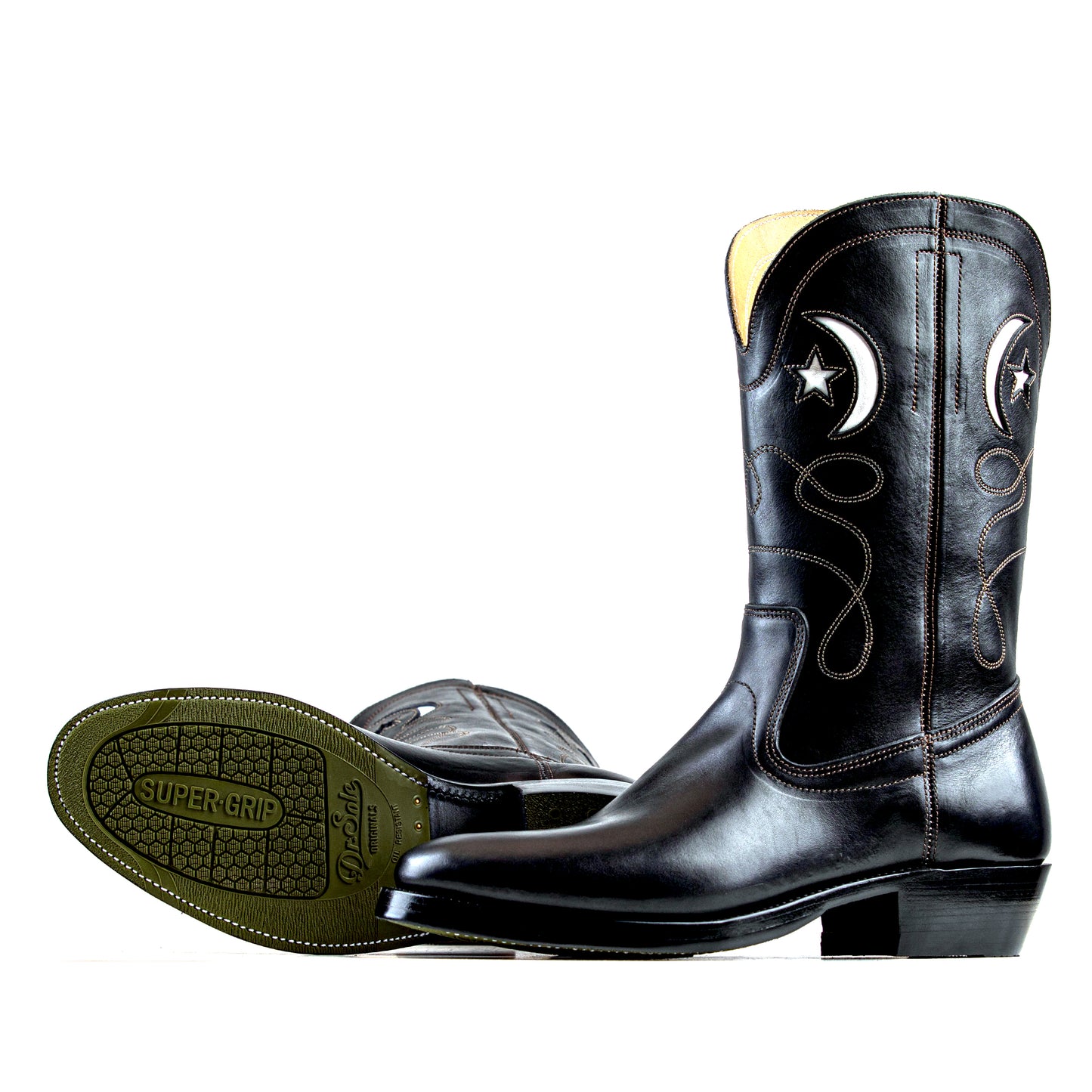 Moon&Star CowBoy Boots - Black Horsebutt TPR - xbxs®boots factory