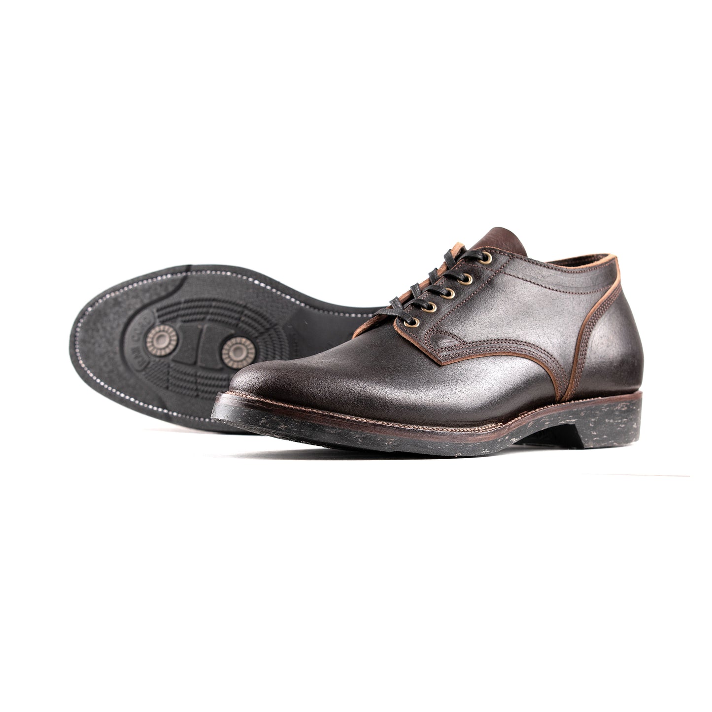 Derby Boots - Black Waxed Flesh Chromexcel- xbxs®boots factory
