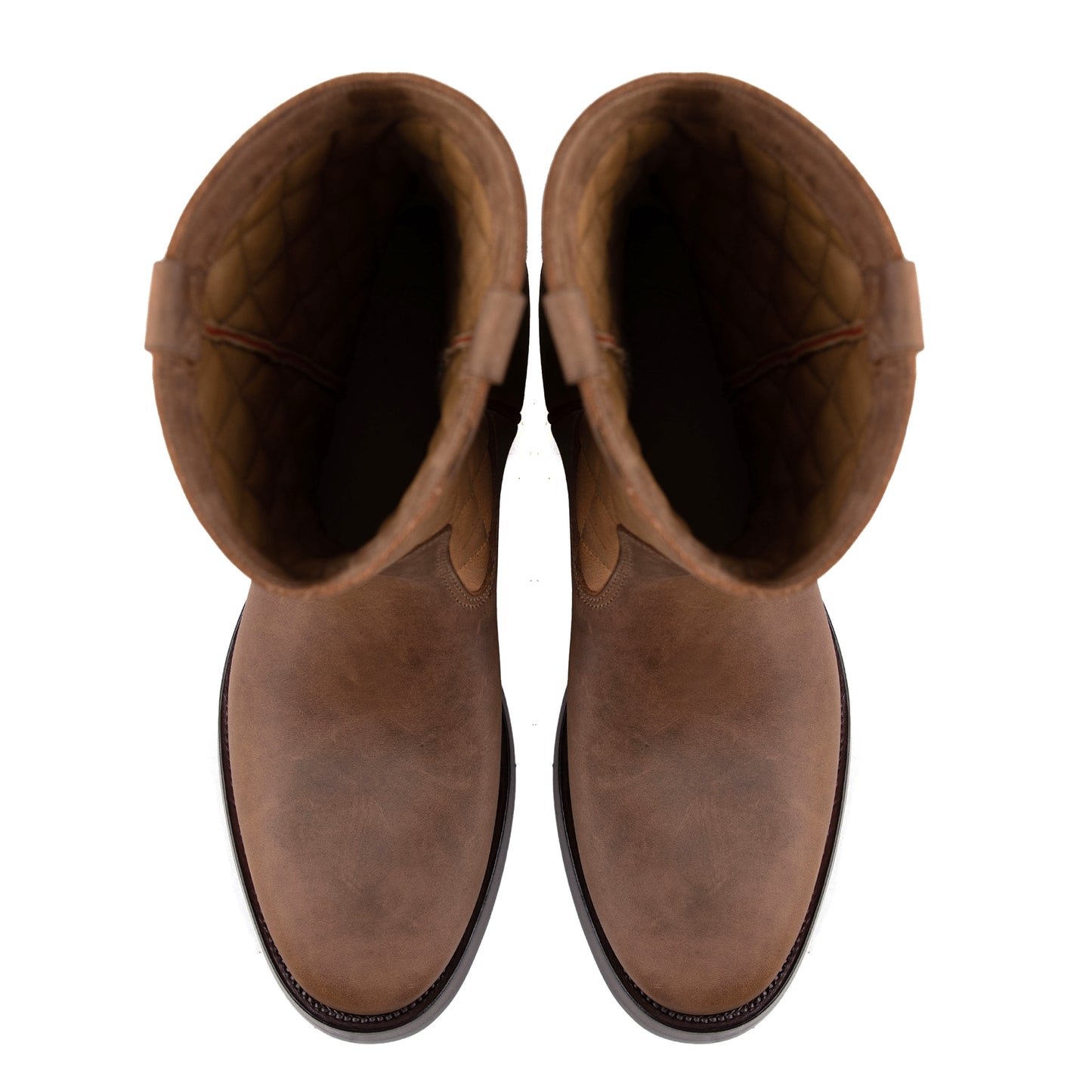 Diamond Check CowBoy Boots - Brandy Kudu + Tan Nubuck - xbxs®boots factory
