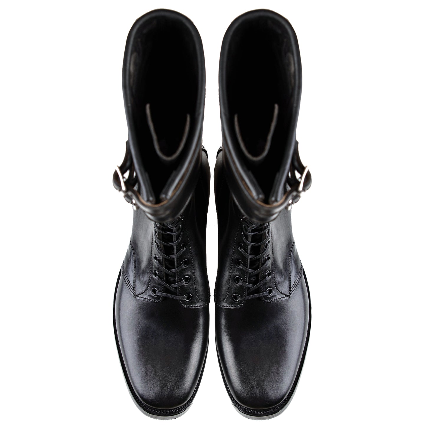 Stringer Boots 17 Eyelets - Black San Gimignano Horsebutt - xbxs®boots factory