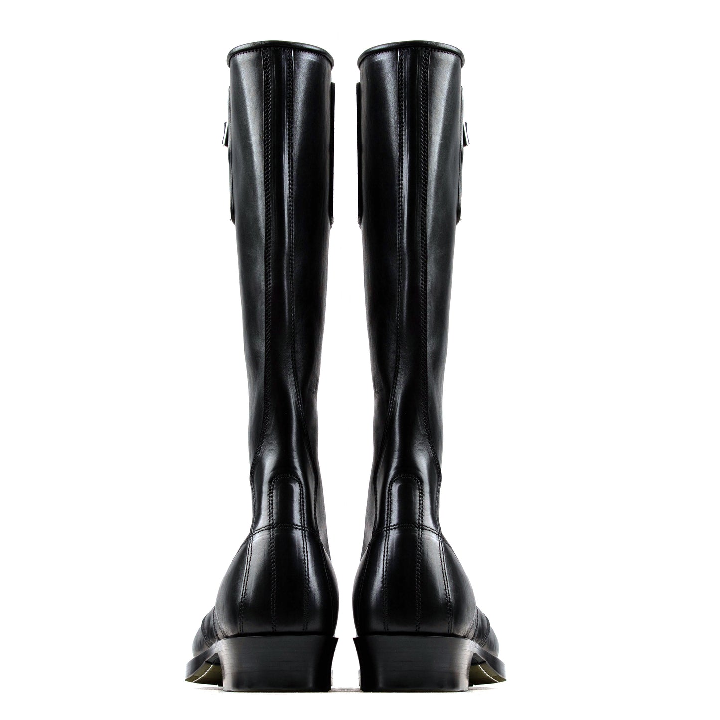 Stringer Boots 17 Eyelets - Black San Gimignano Horsebutt - xbxs®boots factory