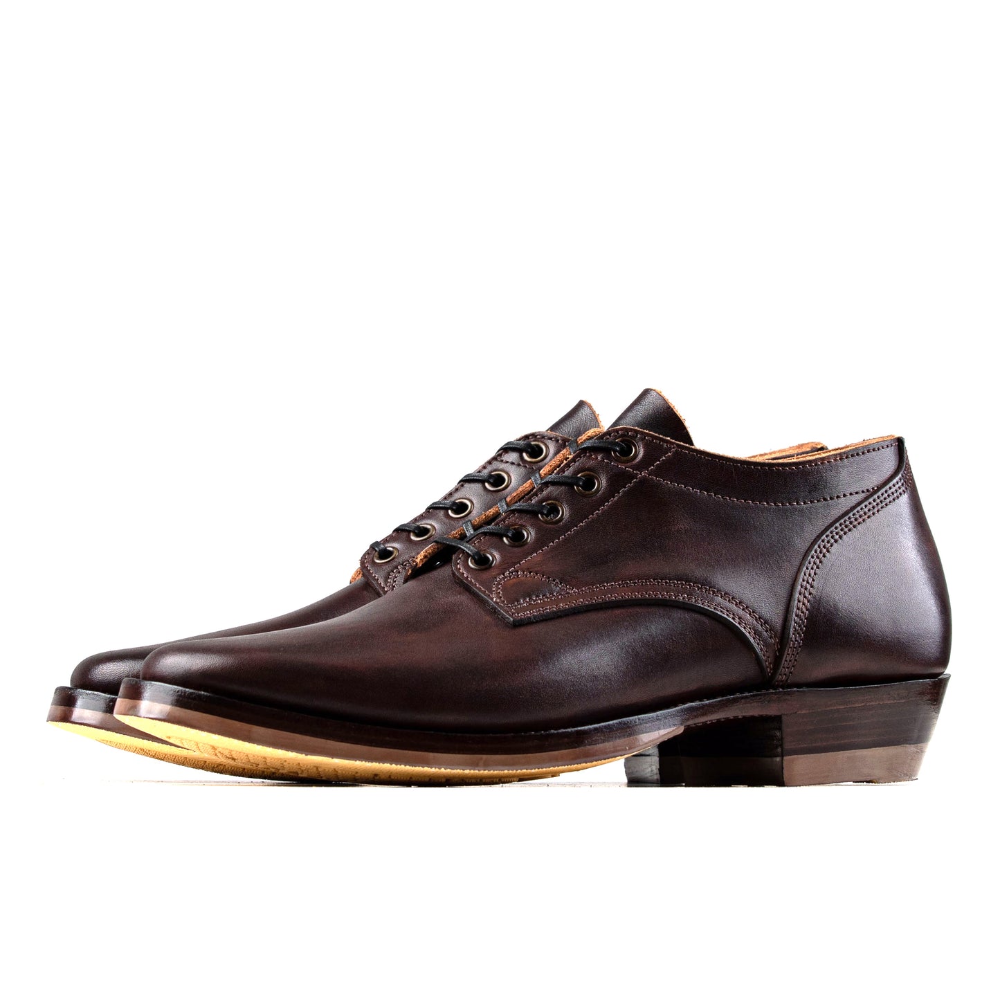 Derby Boots - Hand Dyed Dark Brown Tochigi 枥木 - xbxs®boots factory