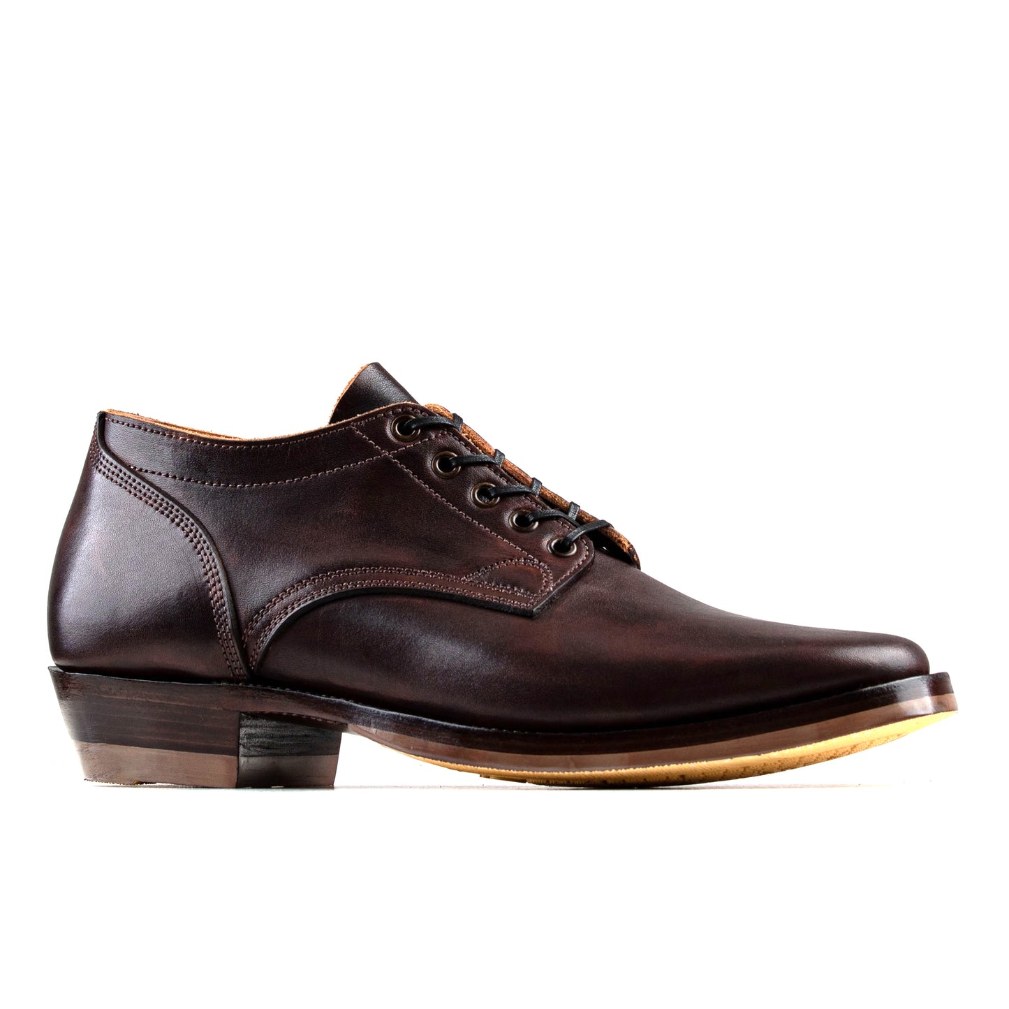 Derby Boots - Hand Dyed Dark Brown Tochigi 枥木 - xbxs®boots factory