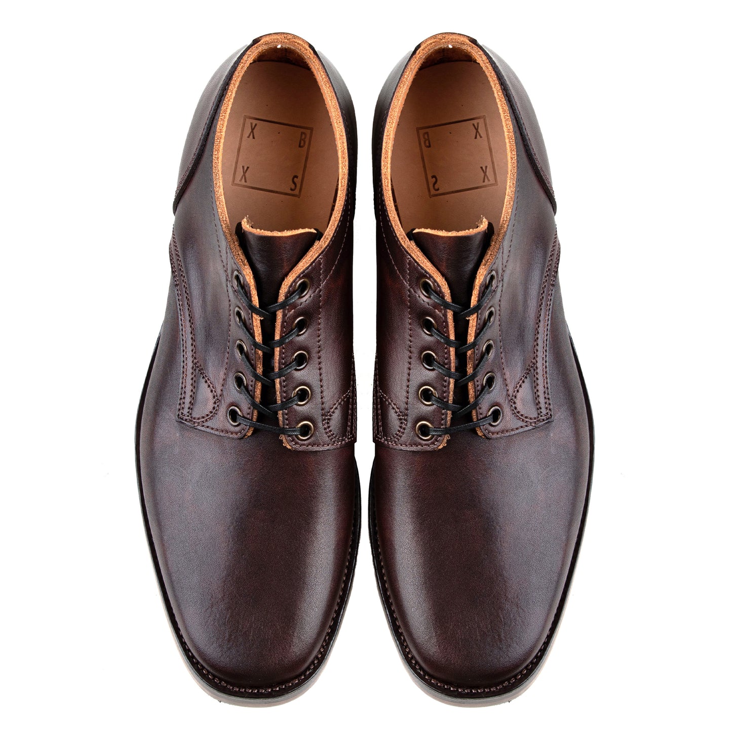 Derby Boots - Hand Dyed Dark Brown Tochigi 枥木 - xbxs®boots factory