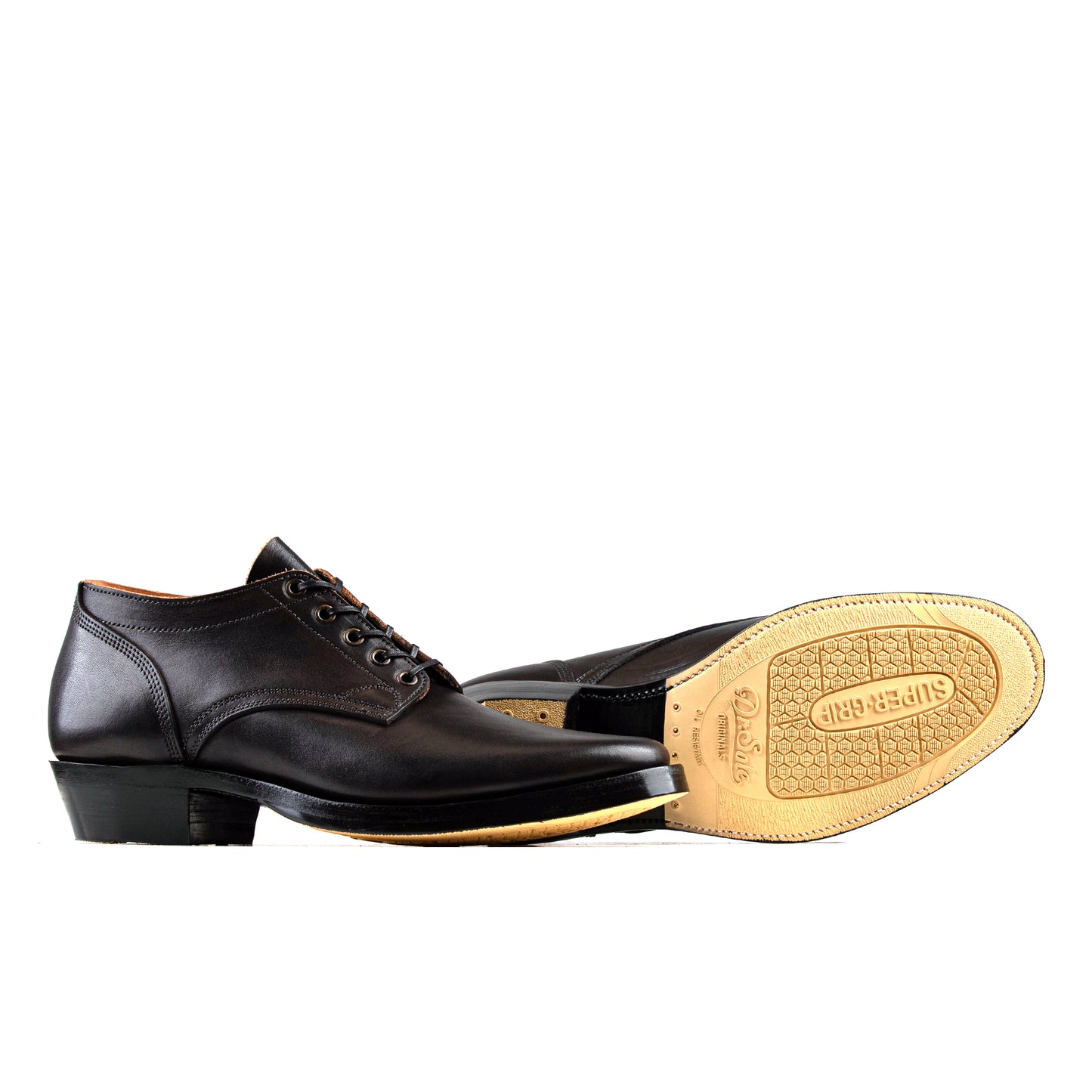 Derby Boots - Hand Dyed Black Tochigi 枥木 - xbxs®boots factory