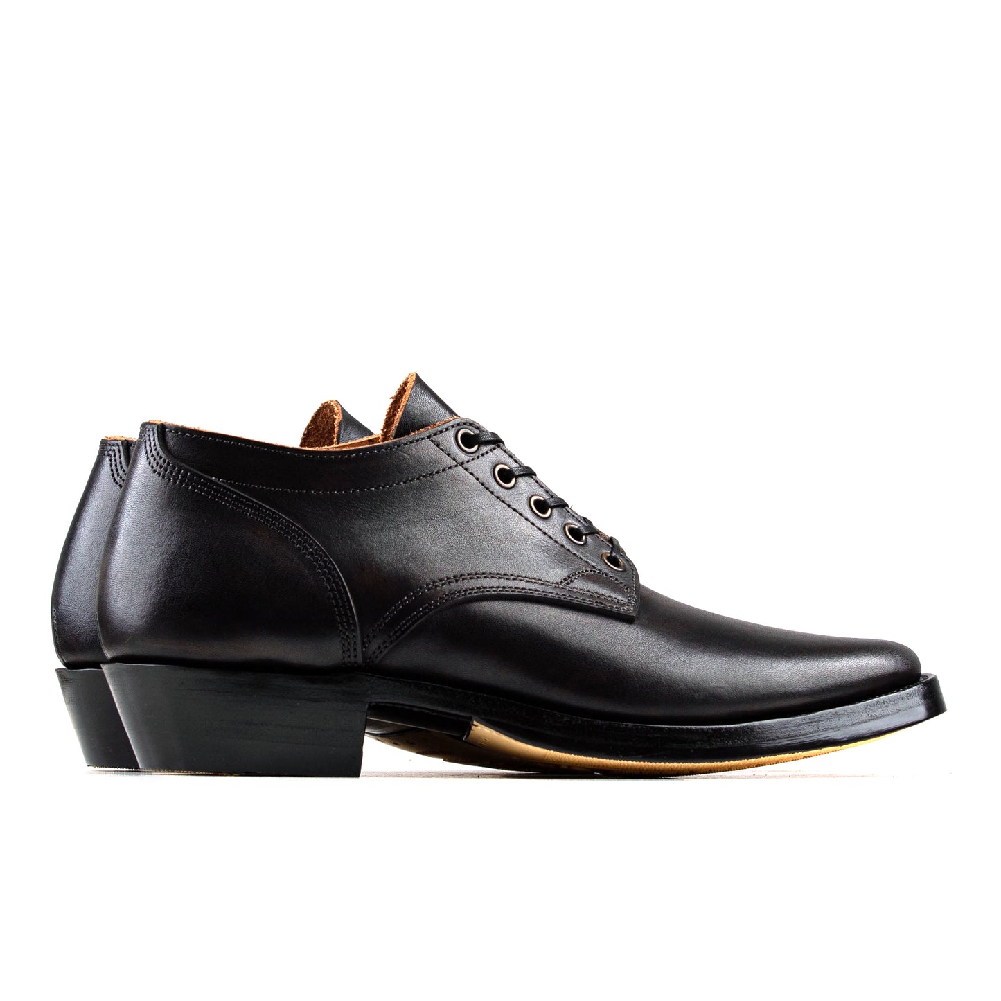Derby Boots - Hand Dyed Black Tochigi 枥木 - xbxs®boots factory