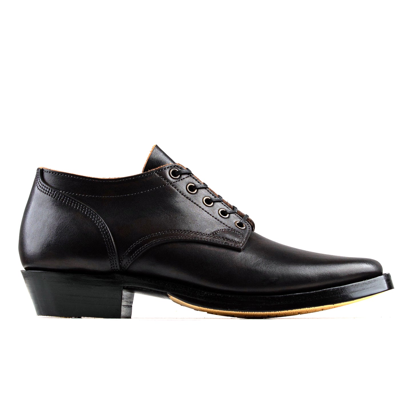 Derby Boots - Hand Dyed Black Tochigi 枥木 - xbxs®boots factory