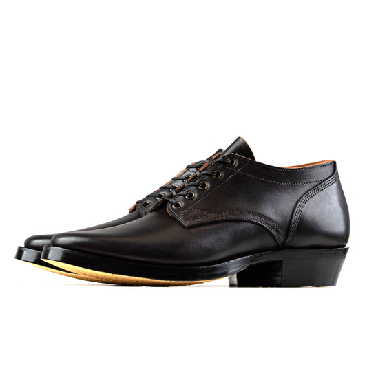 Derby Boots - Hand Dyed Black Tochigi 枥木 - xbxs®boots factory