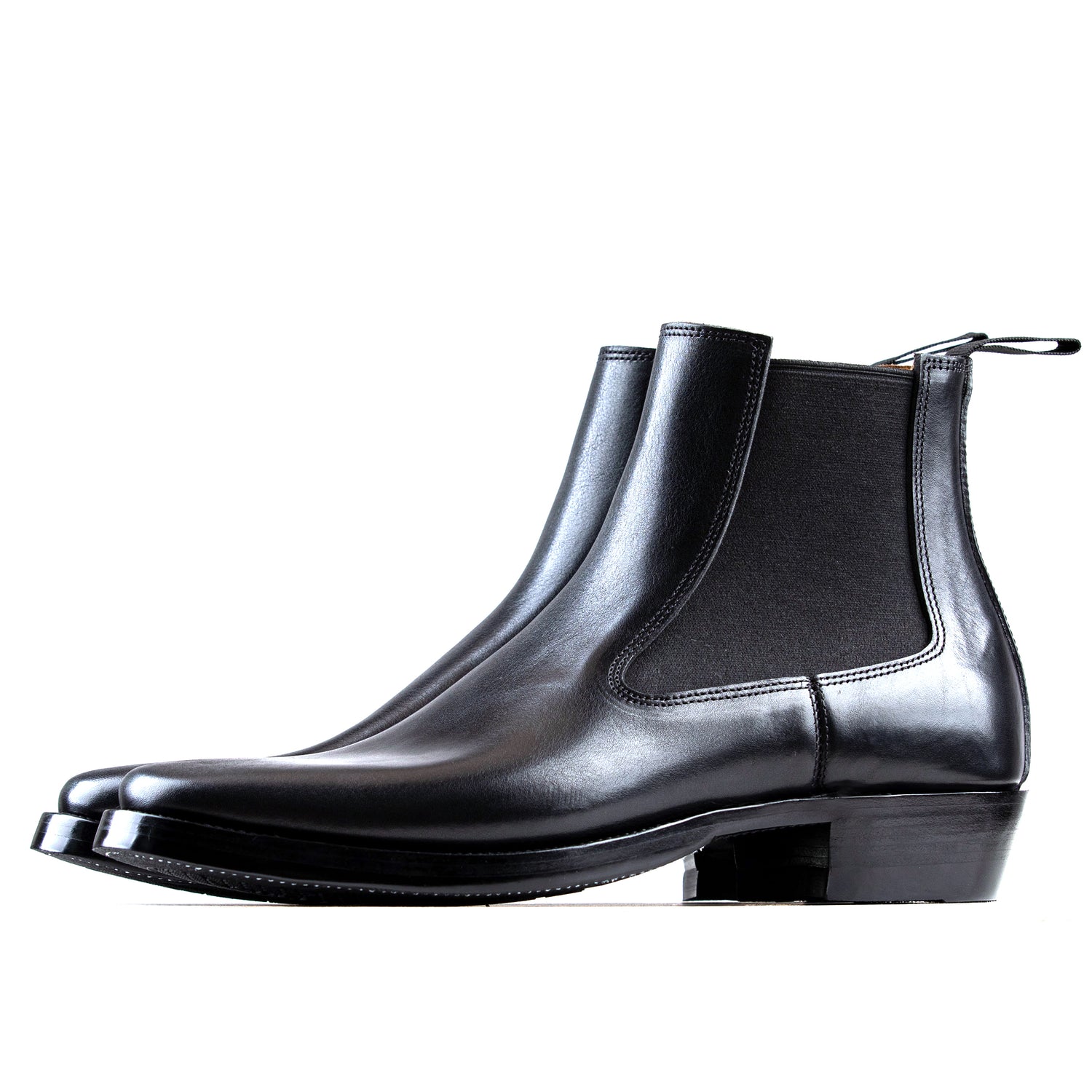 Chelsea Boots -Black Bull Hide - xbxs®boots factory