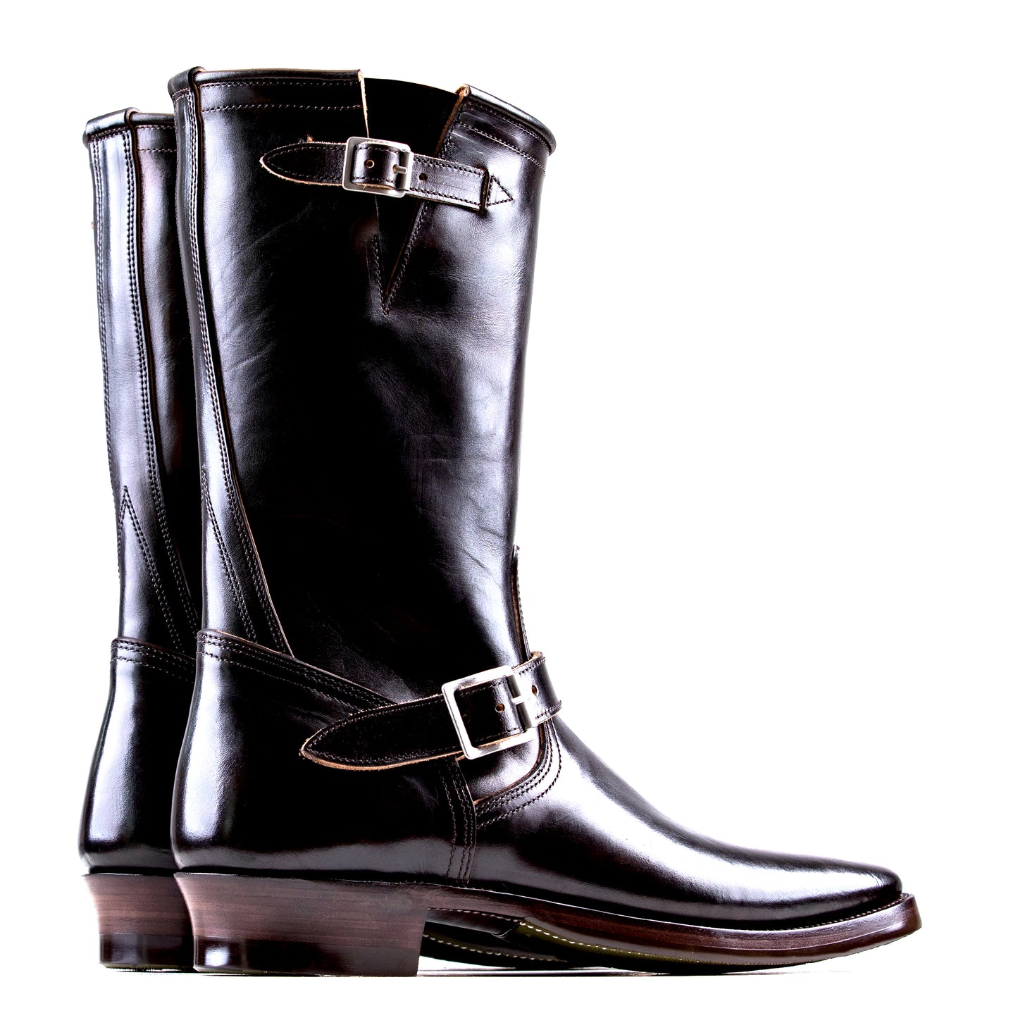 Engineer Boots 12" - Hand Dyed Black Horsebutt TPR - xbxs®boots factory