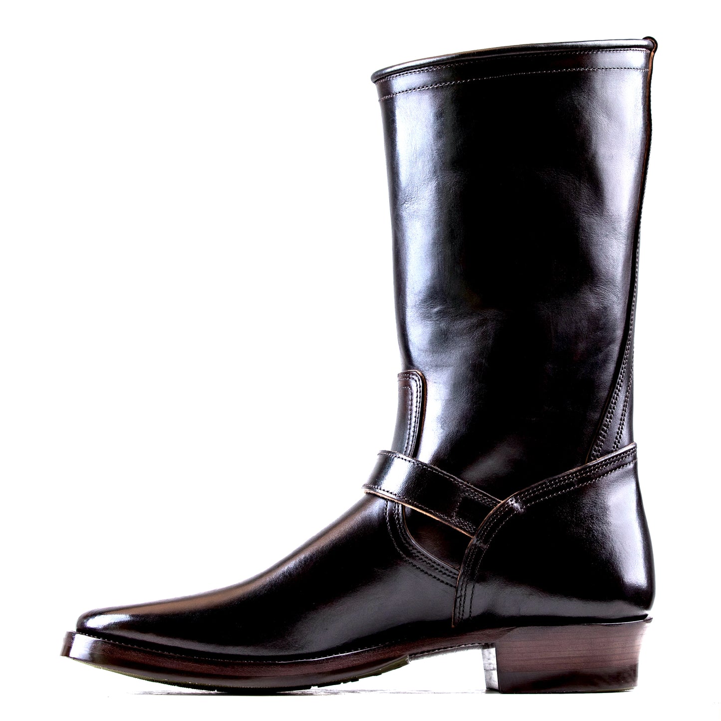 Engineer Boots 12" - Hand Dyed Black Horsebutt TPR - xbxs®boots factory