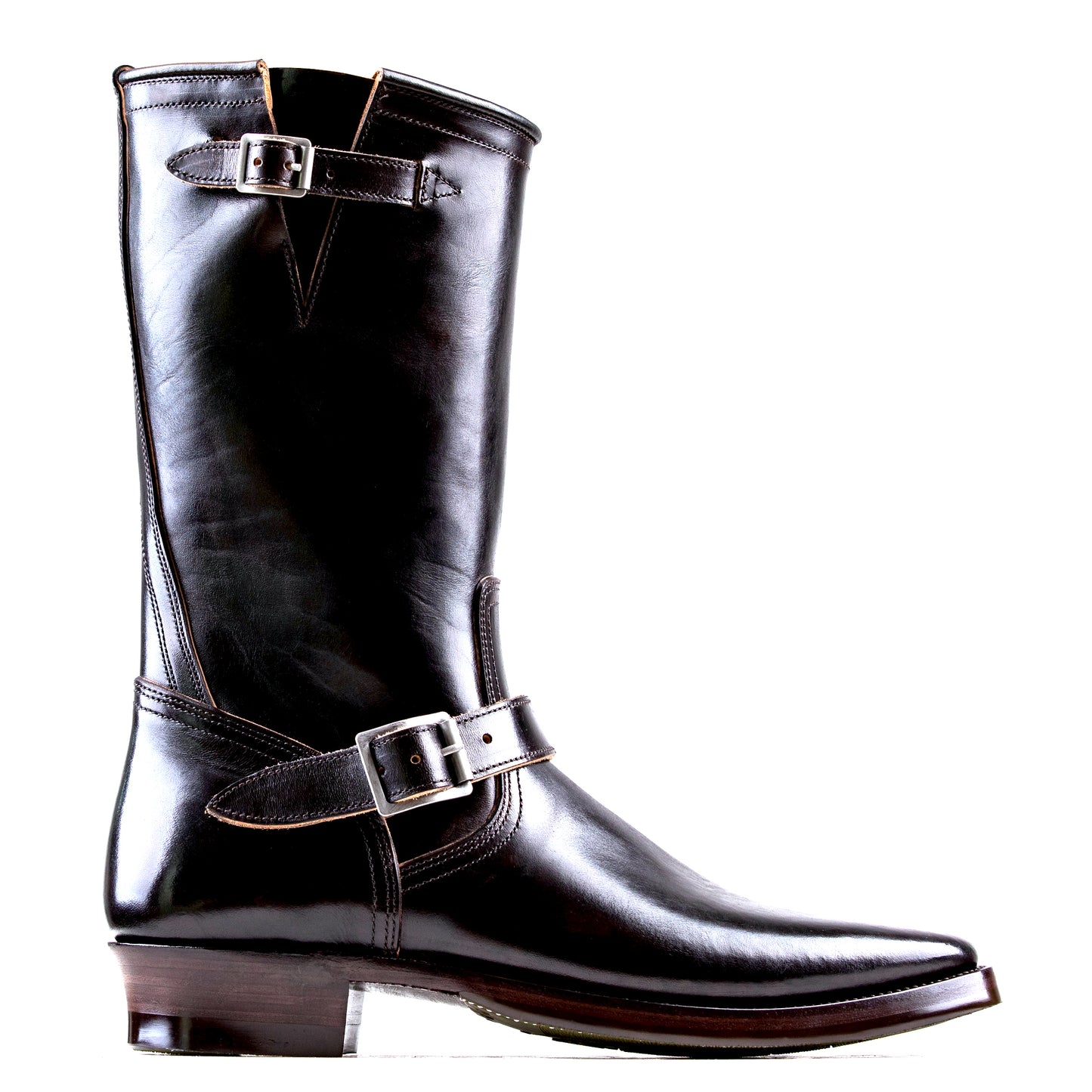 Engineer Boots 12" - Hand Dyed Black Horsebutt TPR - xbxs®boots factory