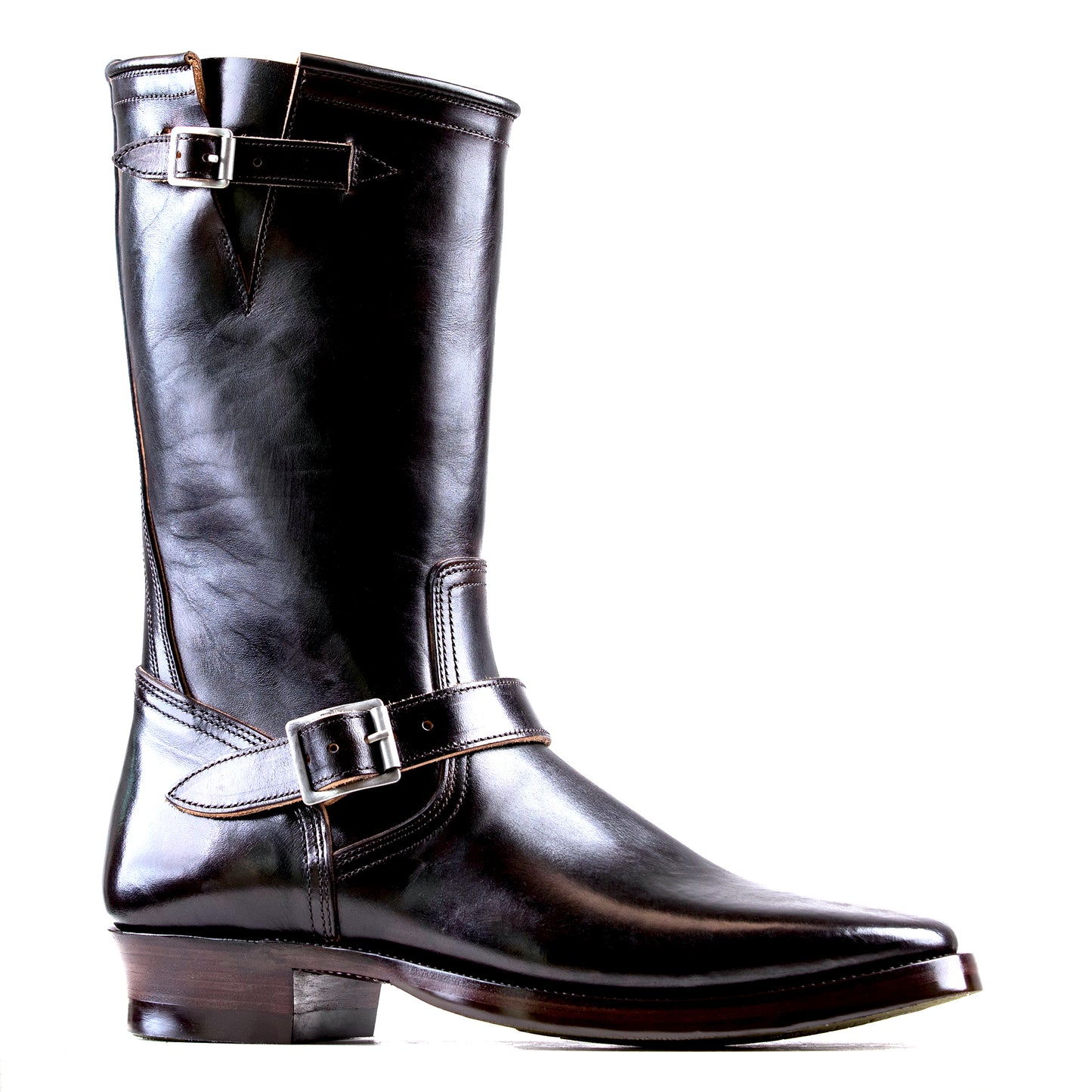 Engineer Boots 12" - Hand Dyed Black Horsebutt TPR - xbxs®boots factory