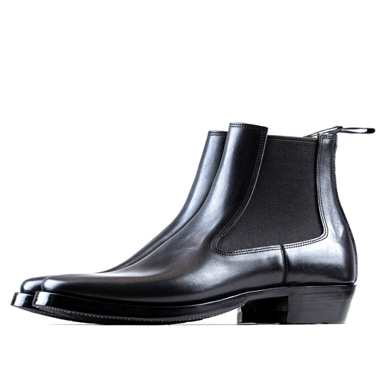 Chelsea Boots -Black Bull Hide - xbxs®boots factory