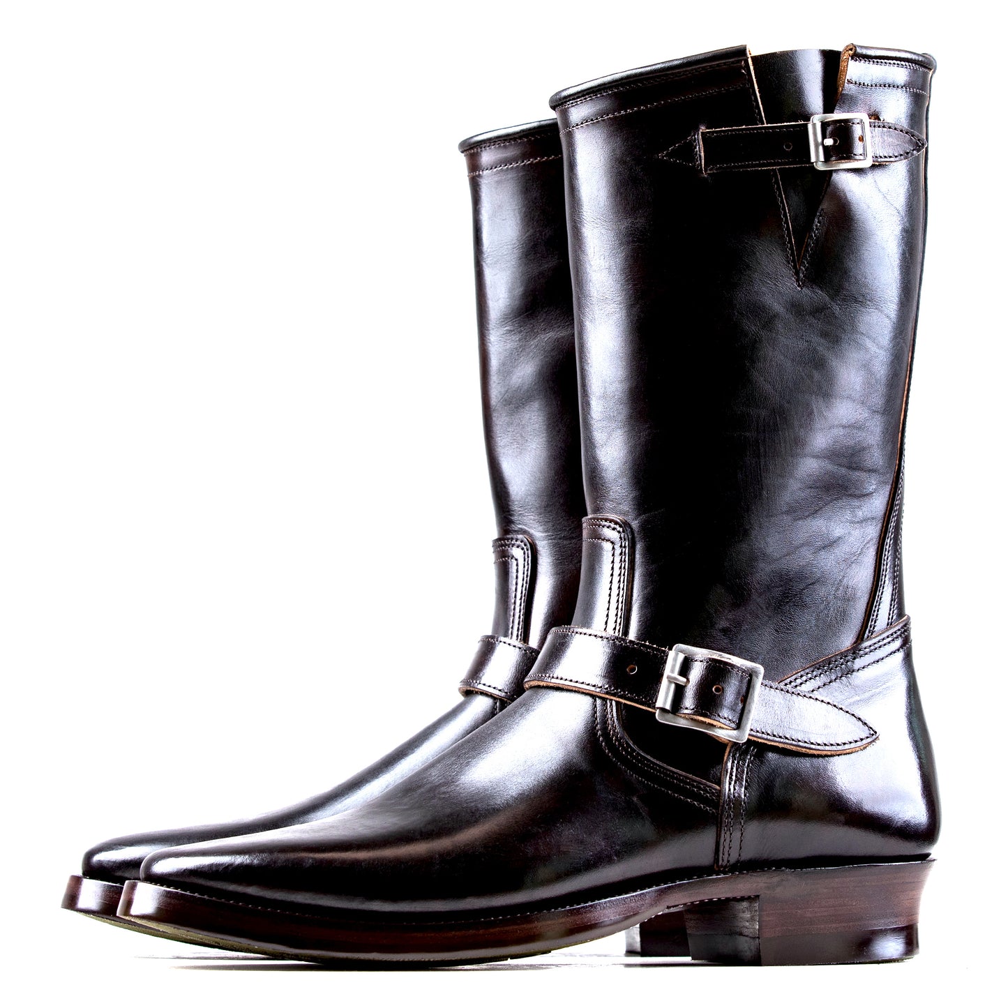 Engineer Boots 12" - Hand Dyed Black Horsebutt TPR - xbxs®boots factory