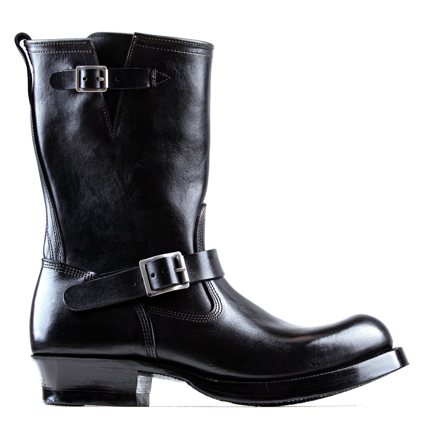 Engineer Boots 10" - Black Bull Hide - xbxs®boots factory