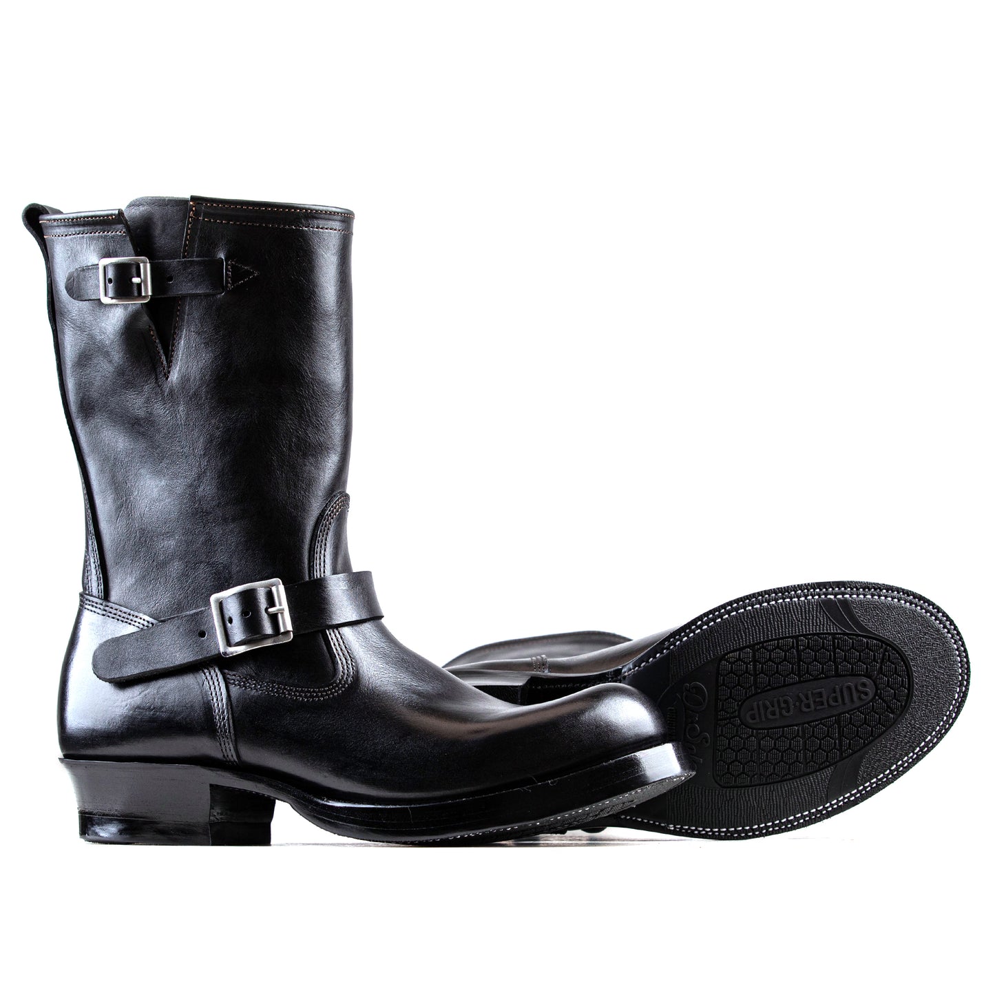 Engineer Boots 10" - Black Bull Hide - xbxs®boots factory