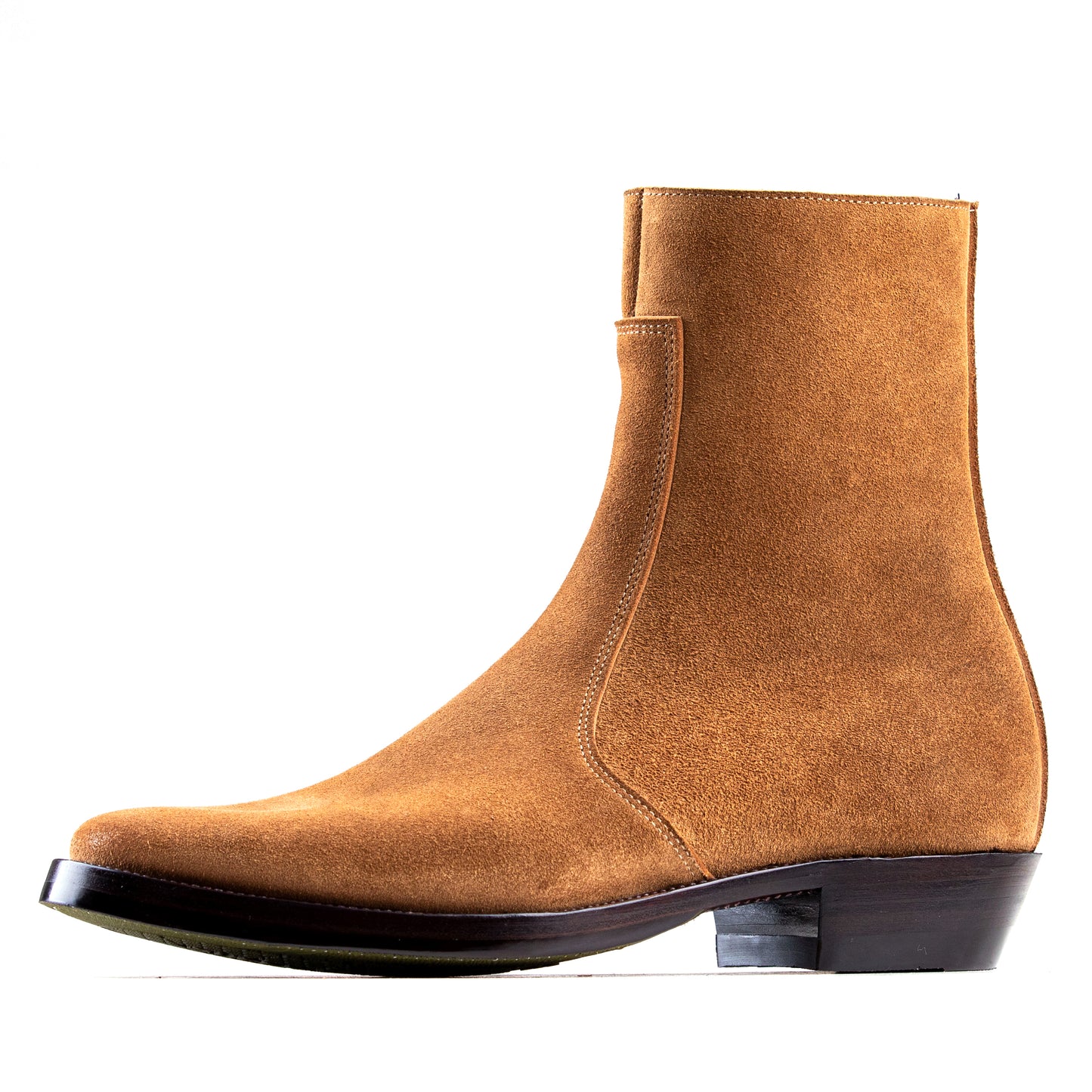 Side Zip Boots 8＂- Tan Bull Hide Reverse - xbxs®boots factory