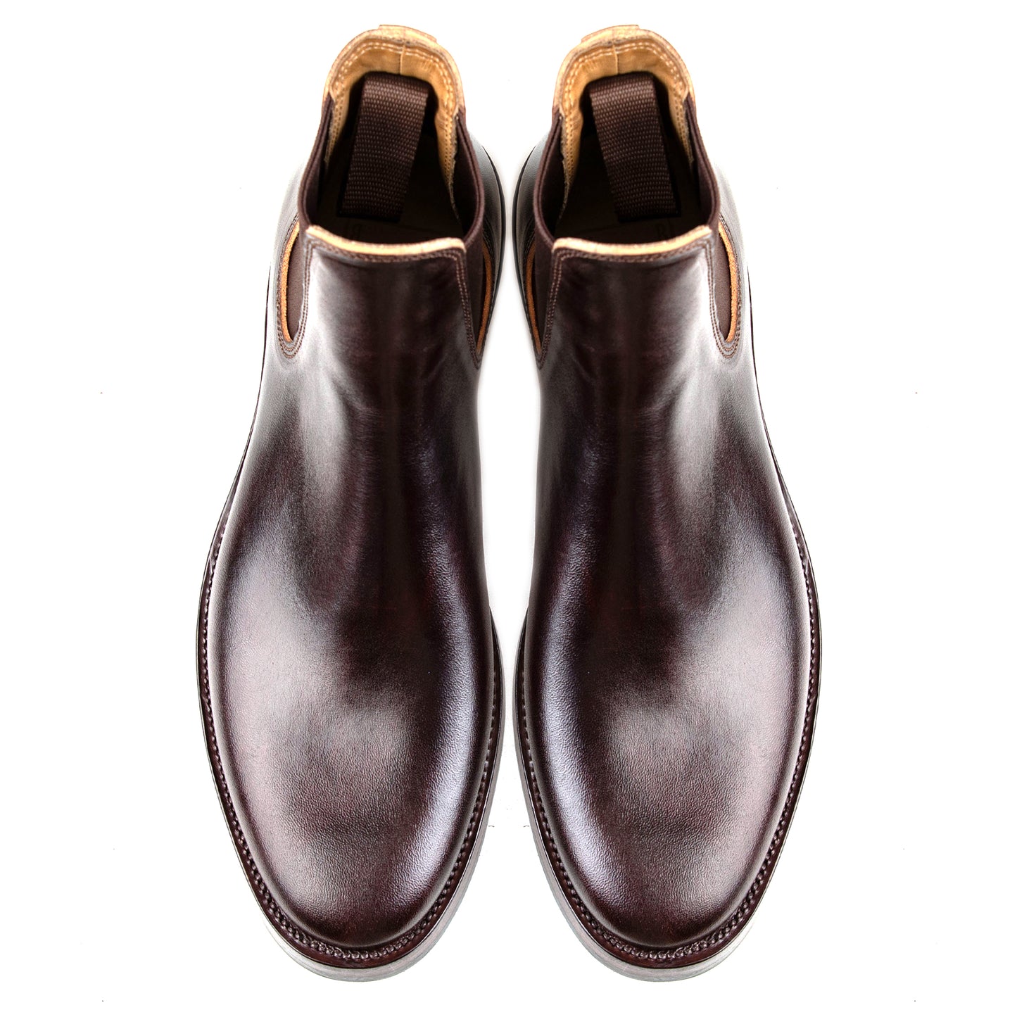 WholeCut Chelsea Boots -Hand Dyed Black/Brown Horsebutt TPR - xbxs®boots factory