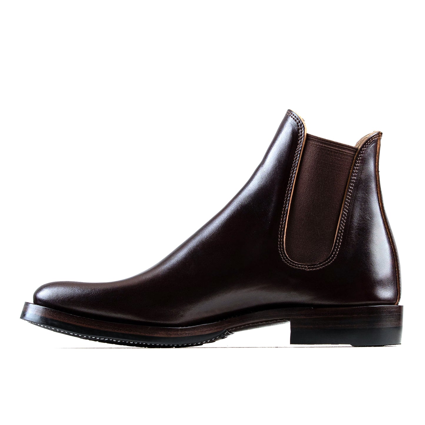 WholeCut Chelsea Boots -Hand Dyed Black/Brown Horsebutt TPR - xbxs®boots factory