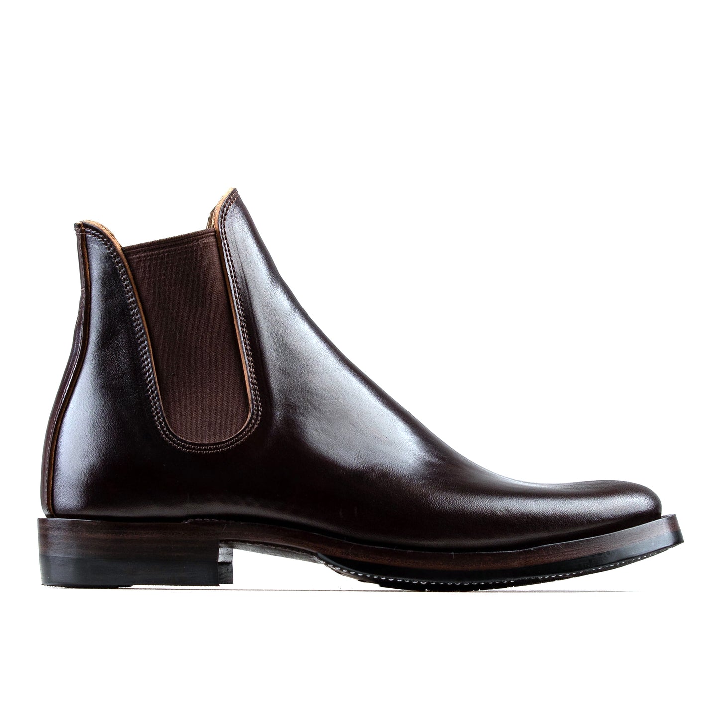 WholeCut Chelsea Boots -Hand Dyed Black/Brown Horsebutt TPR - xbxs®boots factory