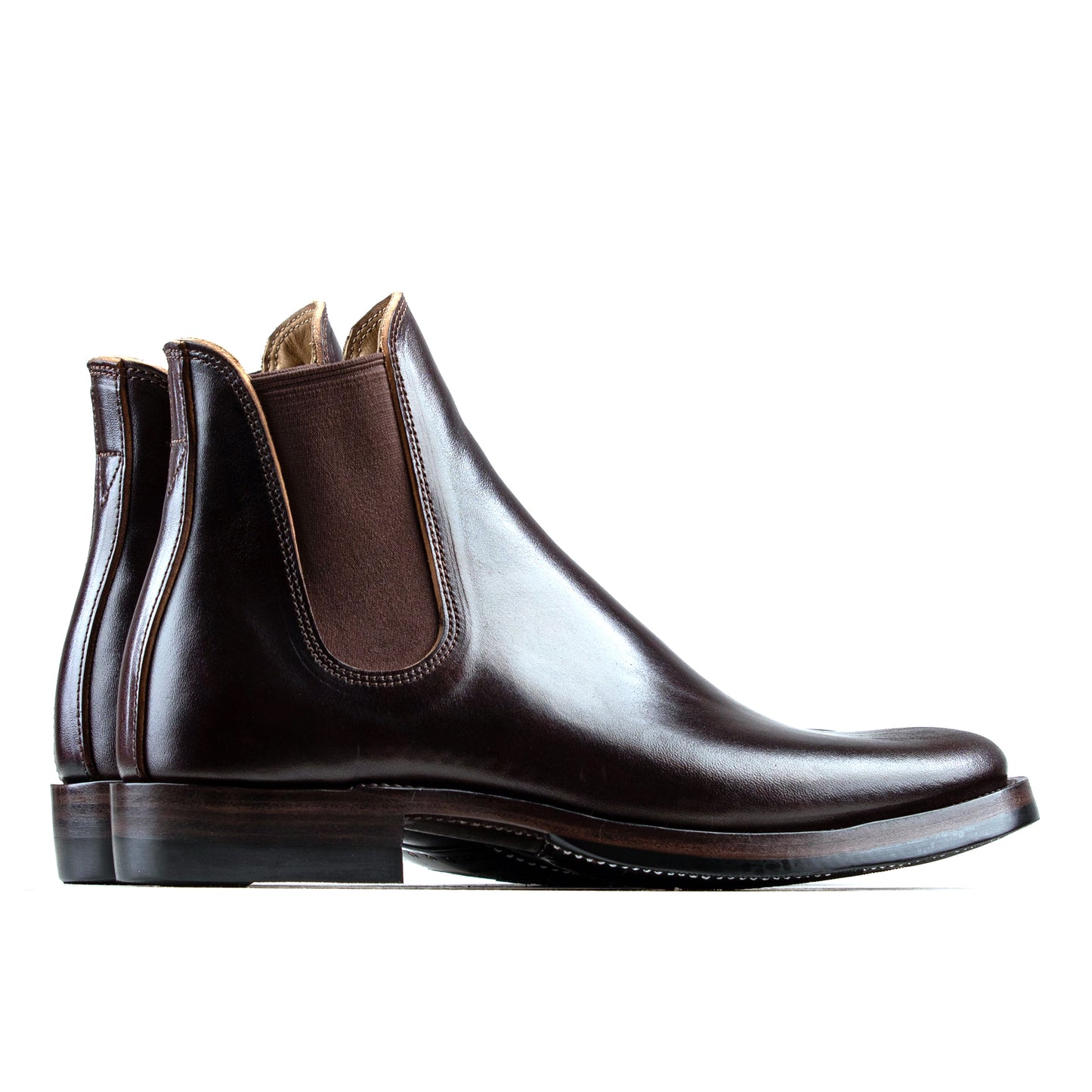 WholeCut Chelsea Boots -Hand Dyed Black/Brown Horsebutt TPR - xbxs®boots factory