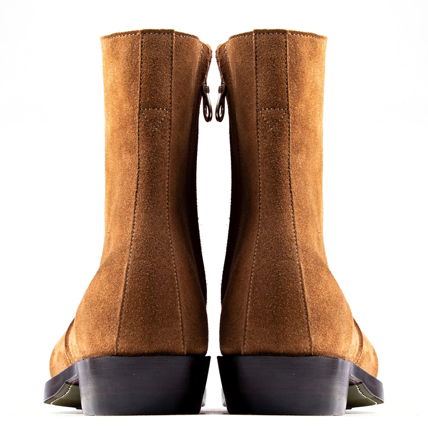 Side Zip Boots 8＂- Tan Bull Hide Reverse - xbxs®boots factory